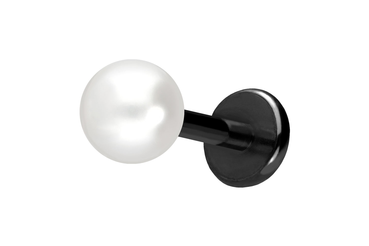 Titan Labret Piercing mit Push Fit SYNTHETISCHE PERLE